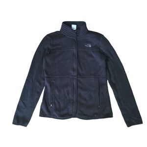 The North Face Womens MEDIUM Black Full Zip Knit Mock Sweater Jacket Women's